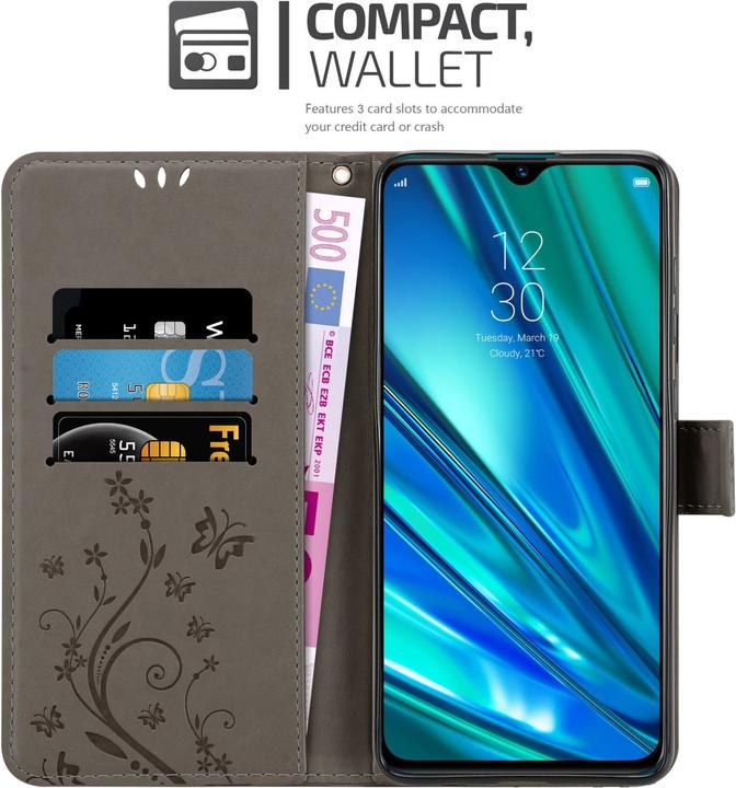 Actual product image Cadorabo Flower Book Case for Realme 5 PRO / Realme Q (Realm Q)
