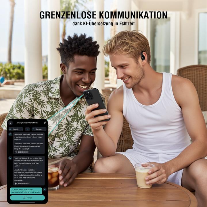 Productafbeelding 4smarts Open-Ear Bluetooth Kopfhörer SkyBuds AI Screen, Schwarz (28 h, Draadloze)