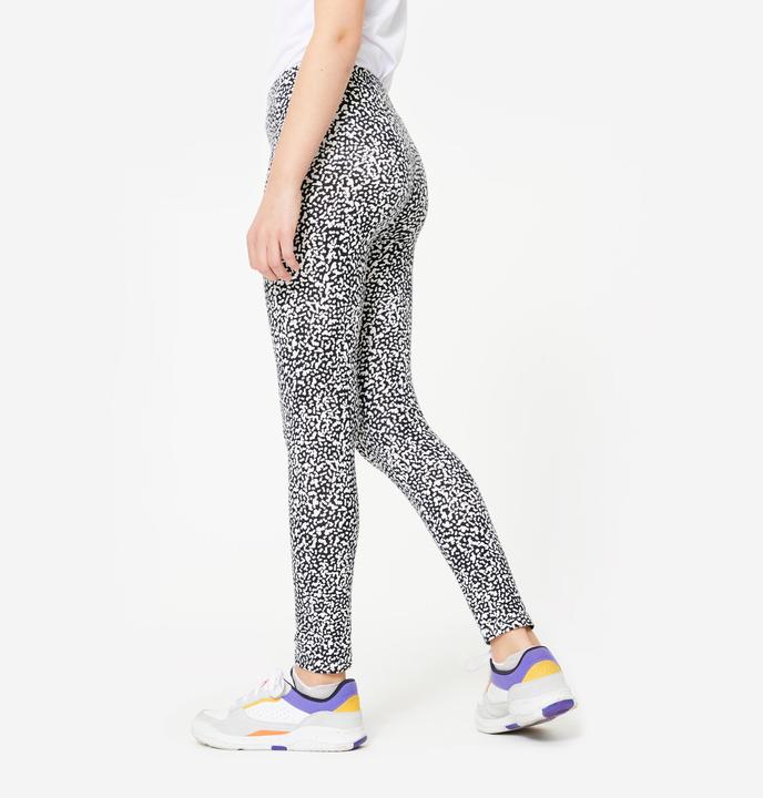Produktbild Decathlon Leggings Mädchen Baumwolle bedruckt - schwarz/weiss (8, 9, 10)