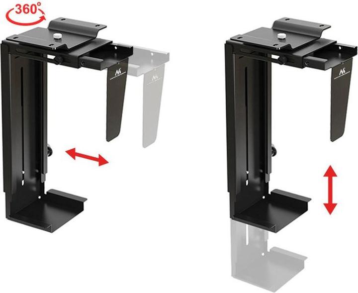 Actual product image Maclean MC-713 B MC-713 B Adjustable Under-Desk /Wall CPU Mount