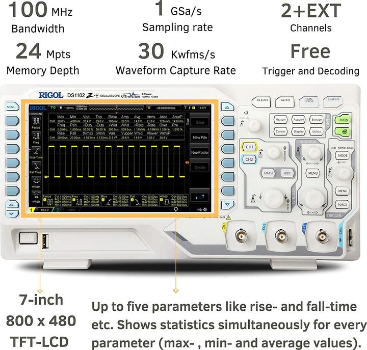 Image du produit Rigol Oscilloscope numérique (CAT I)