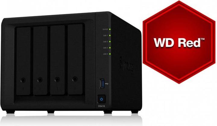 Actual product image Synology Ds418 (4 x 3 TB, WD Red Plus)