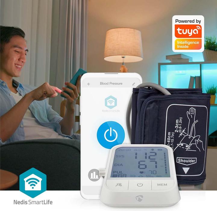 Actual product image Nedis SmartLife Blood Pressure Monitor | Arm | Bluetooth | LCD Display | 22 - 42 cm | Display of (Blood pressure monitor upper arm)
