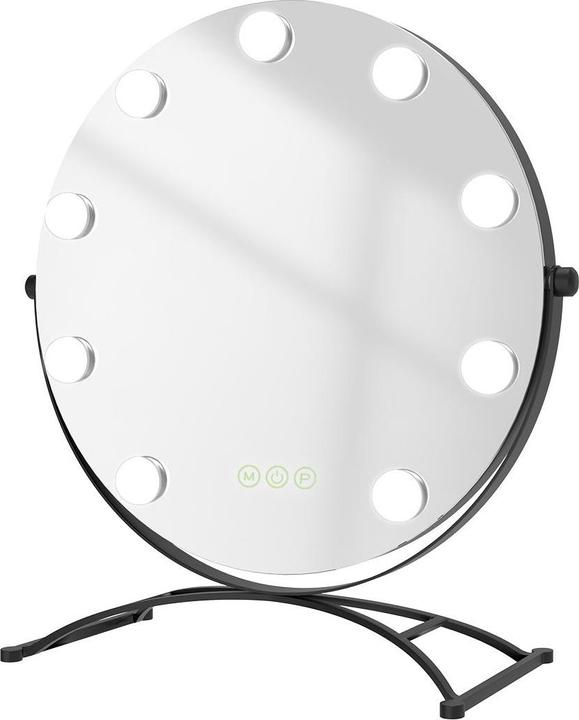Actual product image Emke Round Hollywood Cosmetic Mirror with 11 Lamps, 1X+7X Magnification, 3 Colour Temperatures, 40*47cm