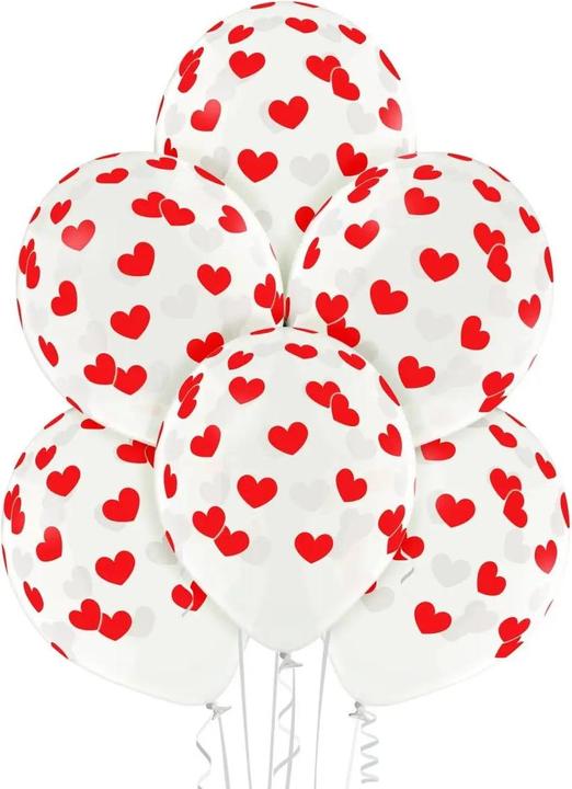 Immagine prodotto Belbal Palloncino trasparente rosso a cuori piccoli