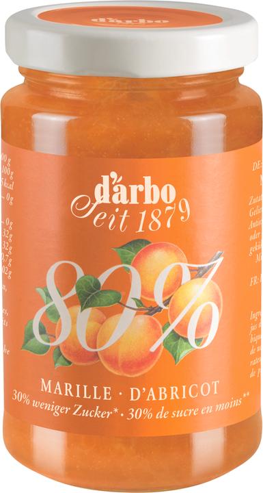 Actual product image D'arbo Apricot fruit spread with 80% fruit content (250 g)