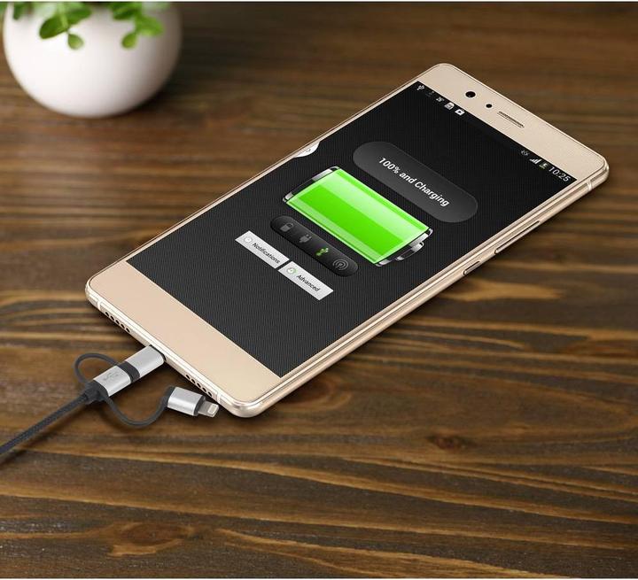 Image du produit Renkforce Câble de charge et de synchronisation 3 en 1 Micro-USB/Lightning/USB-C 1.5 m (1.50 m, USB 2.0, 2.50 W)