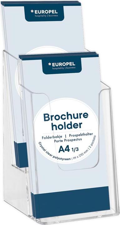 Produktbild Europel Tisch-Prospekthalter, DIN lang, 2 F„cher, glasklar (A5)