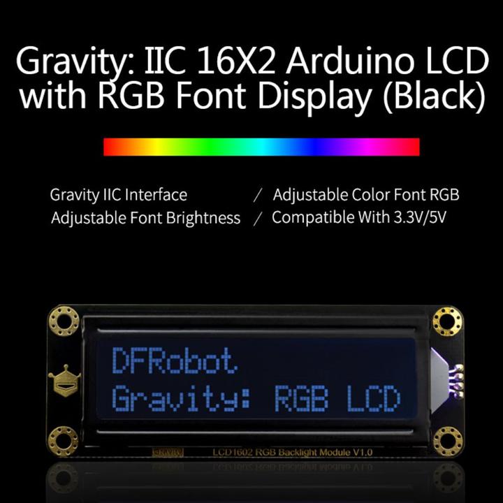 Image du produit DFRobot Écran LCD Gravity 16x2 I2C RGB rétroéclairé