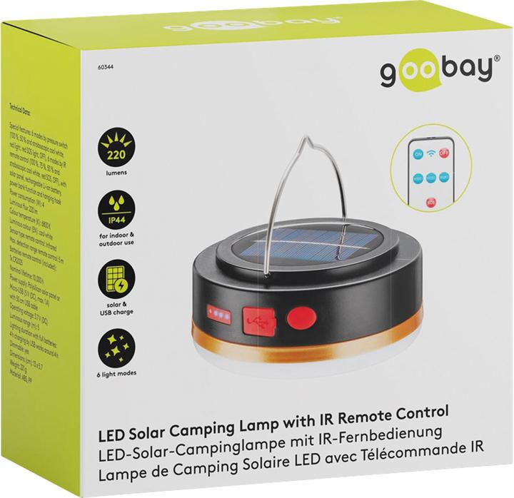 Produktbild Goobay LED-Solar-Campinglampe mit Akku