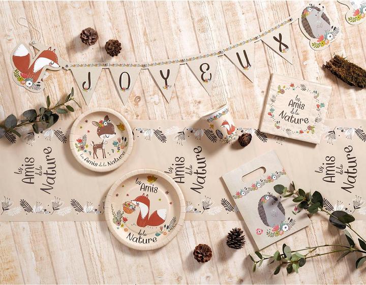Actual product image Natura Punto Set of 6 Gift Bags Hedgehog and Fox with Handle, 23 cm (Gift box, 6 x)