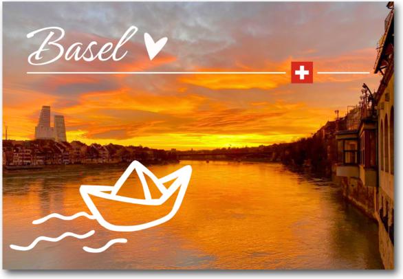 Image du produit CreaDiva Fotomagnet Basel - Rhein Sonnenuntergang