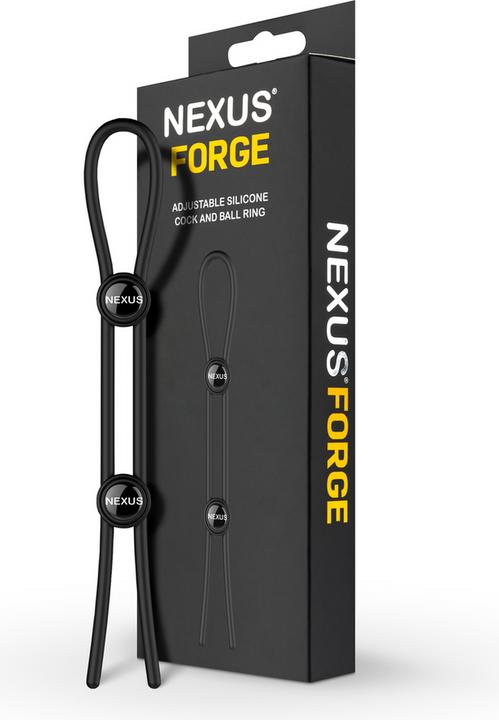 Actual product image Nexus Forge - Double Adjustable Penis Ring - Black (4 cm)