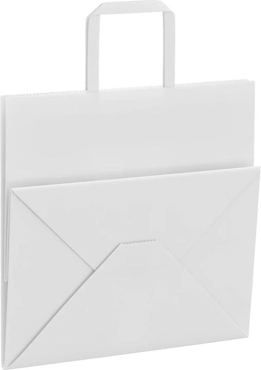 Actual product image VidaXL Kraft paper bags 50 pcs. with handle white 26x17x25 cm paper bag (Gift bag, 50 x)