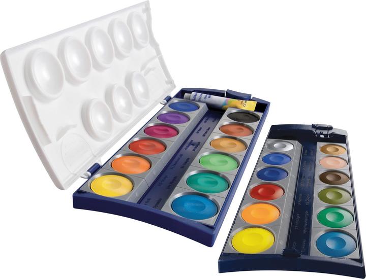 Pelikan Deckfarbkasten 735 K/24 (Schwarz, Türkis, Weiss, Orange, Lila, Violett, Beige, Grün, Grau, Blau)
