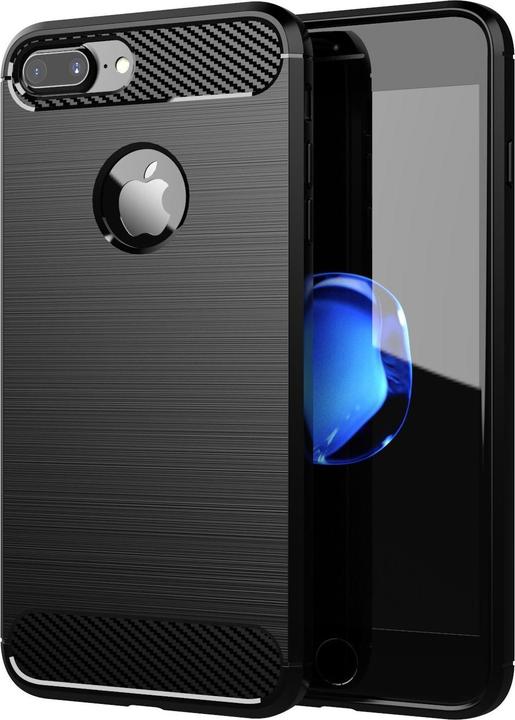 Produktbild Cadorabo TPU Ultra Slim carbon edelstahl Kombi Cover (Apple iPhone 7 Plus, Apple iPhone 7s Plus)