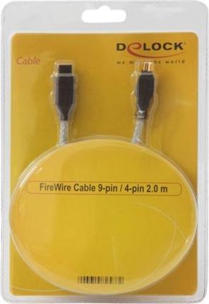 Image du produit Delock FireWire 1394B 9 broches mâle - FireWire 1394A 4 broches mâle (2 m, FireWire)