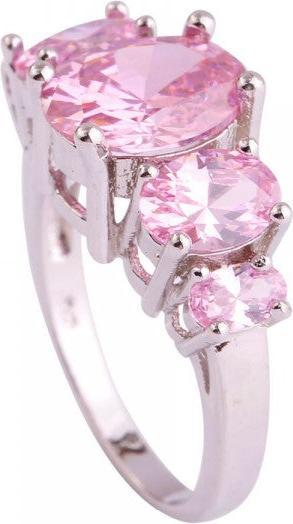 Produktbild Hermex versilberter Ring mit Pink Sapphire Edelstein - Gold Gr. 53 / Size 6 (53)