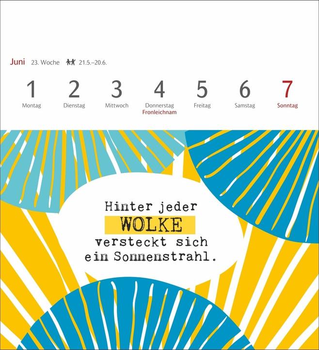 Produktbild Harenberg Positive-Sprüche-Kalender Postkartenkalender 2026 - Mit 53 Postkarten (Deutsch)