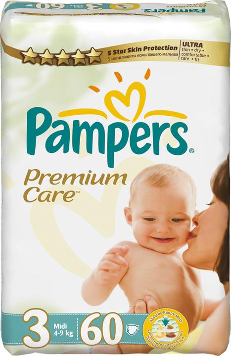 Actual product image Pampers Premium Care (Size 3, Half month box, 60 Piece)