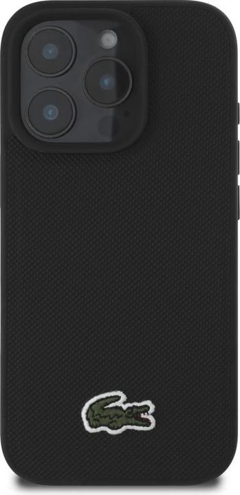 Actual product image Lacoste Case Iconic Petit Pique Crossbody Cord MagSafe for iPhone 16 Pro black
