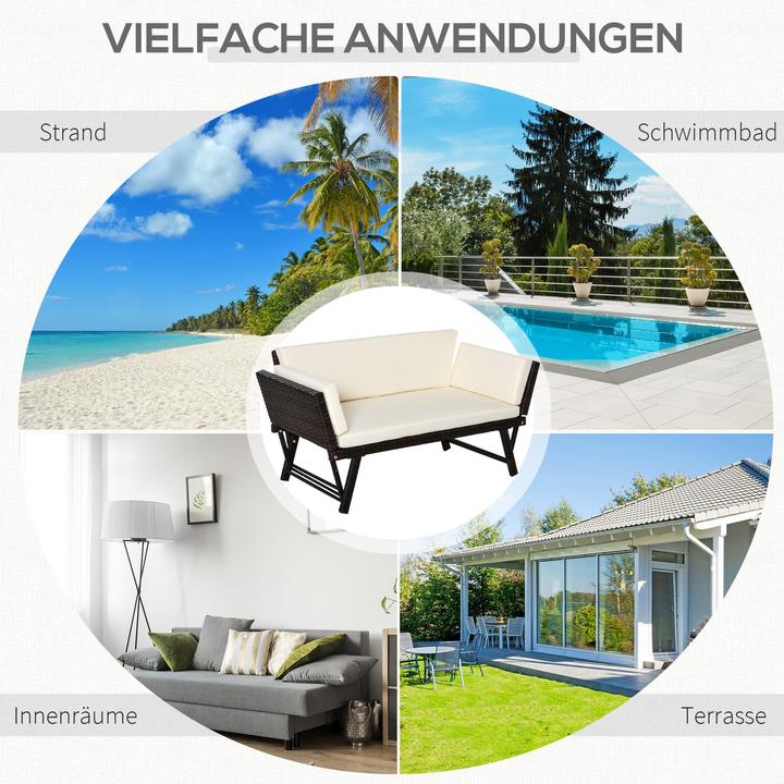 Actual product image Outsunny Garden Sofa with Folding Armrests