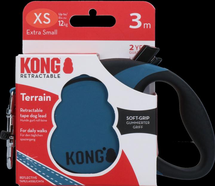 Actual product image KONG Retractable Leash Terrain Blue XS (3m/12kg) - (KONGTRNXSBL) (XS, Dog, Dog sport)
