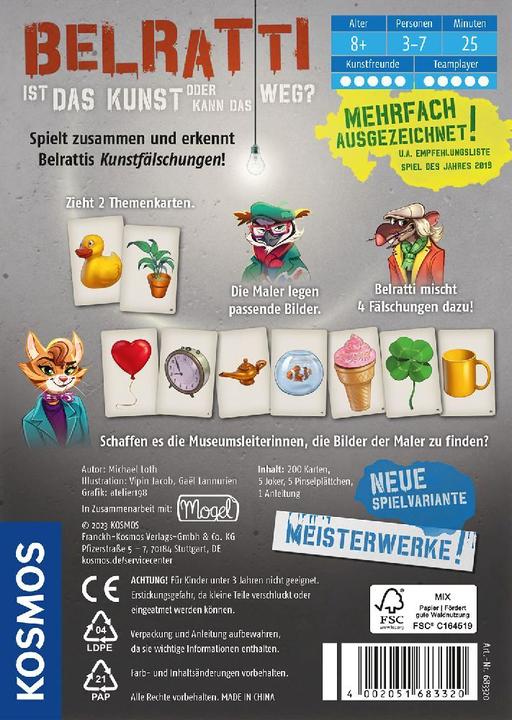 Actual product image Kosmos Belratti Is this art or can it go? 8+ 3-7 play (German)