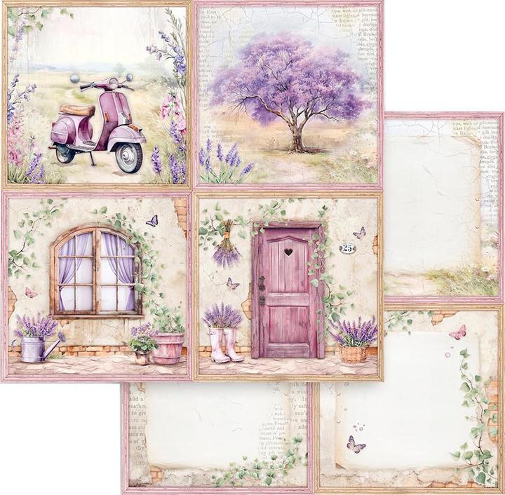 Actual product image Stamperia Lavender" scrapbook block (190 g/m², 10 x)