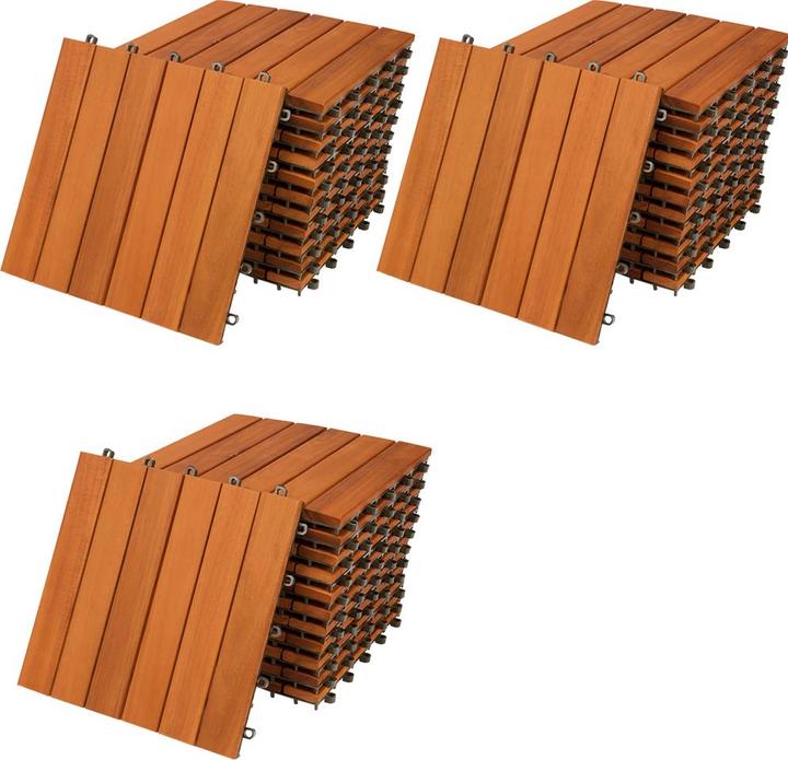 Deuba Holzfliesen (33 x, 30 x 30 x 2,5 cm)