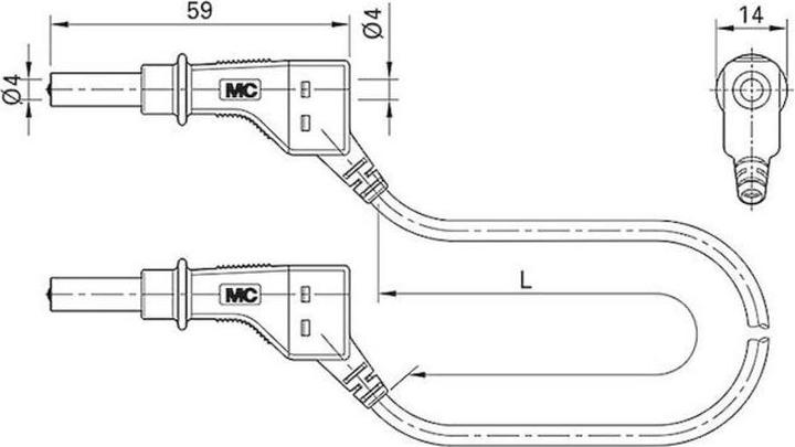 Actual product image Stäubli Safety measuring lead (lamella plug