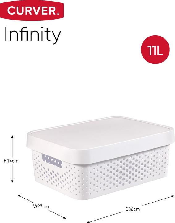 Produktbild Curver INFINITY RECYCLING Boxen mit Lochmuster 2x (35.5 x 26.5 x 22 cm, 50.10 l)