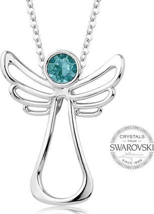 Levien Guardian Angel Turquoise Crystal Necklace (L)