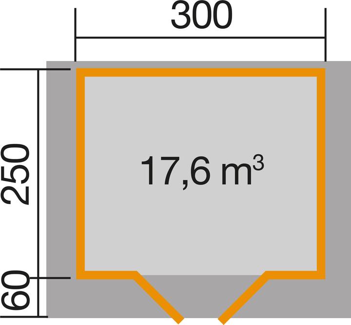 Actual product image Weka Holzbau Garden Shed Premium28 DT, 300 x 250, V60