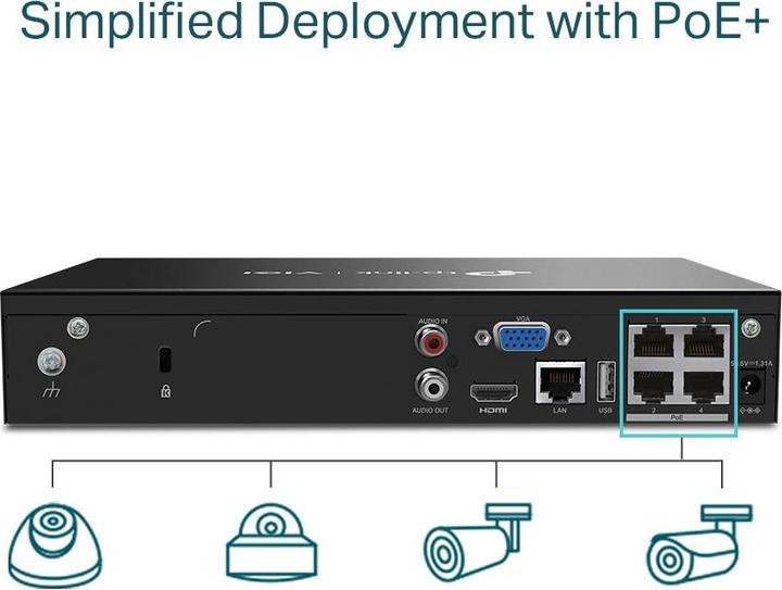 Produktbild TP-Link VIGI NVR1004H-4P (Netzwerk Videorecorder (NVR))