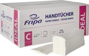 Actual product image Fripa Towel paper IDEAL, 250 x 330 mm, C-fold, bright white 1-ply, made of 100% cellulose, tear-resistant (1 x)