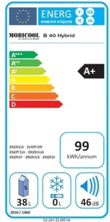 Energie-Label Mobicool MB 40 EU Version (40 l)