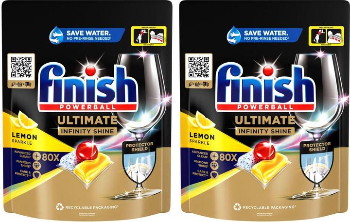 Image du produit Finish Ultimate Infinity Shine Lemon DUO (Tabs, 160 Cycles de lavage)