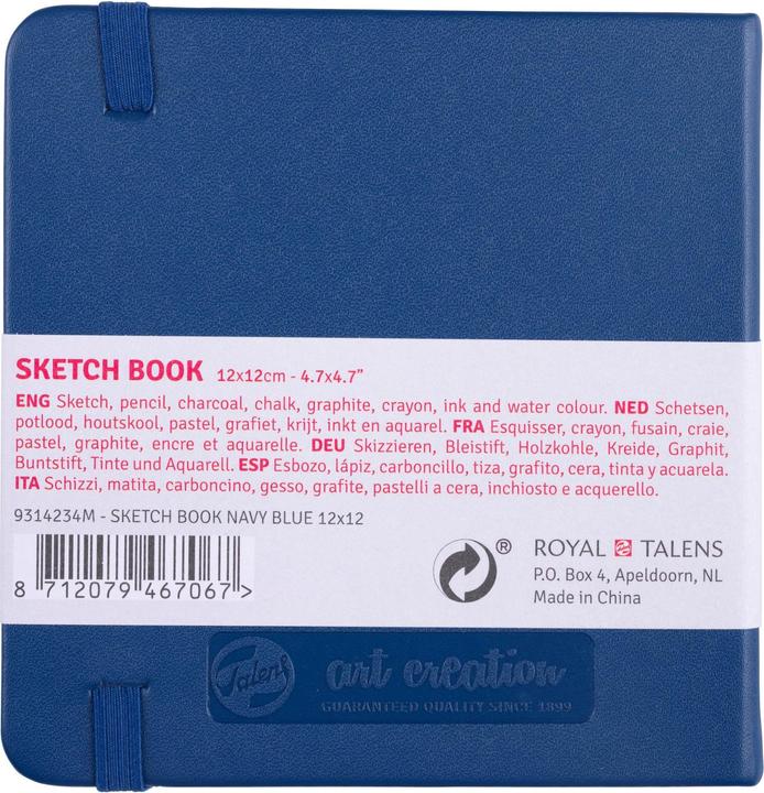 Produktbild Talens Malbuch 12 x 12 cm Navy Blue (12 x 12 cm, Blanko, Harter Einband)