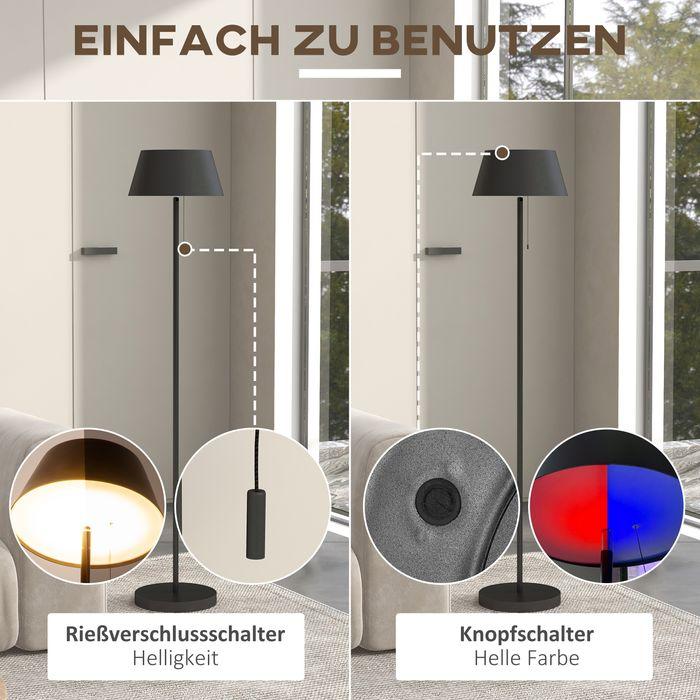 Image du produit Swisshandel24 Lampe solaire, lampadaire LED, 3 niveaux de luminosité, lumière blanche/colorée, cadre métallique (700 lm)