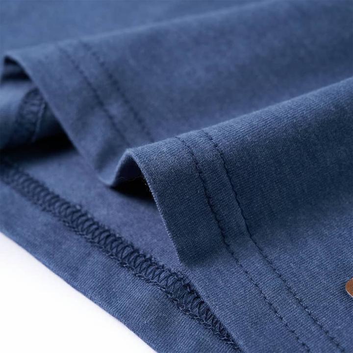 Produktbild VidaXL Kinder-Langarmshirt Blau Melange 92,Material: 60 (92)
