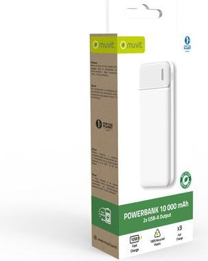 Produktbild Muvit FOR CHANGE POWERBANK 10000 MAH BLANC (10000 mAh, 37 W, 37 Wh)