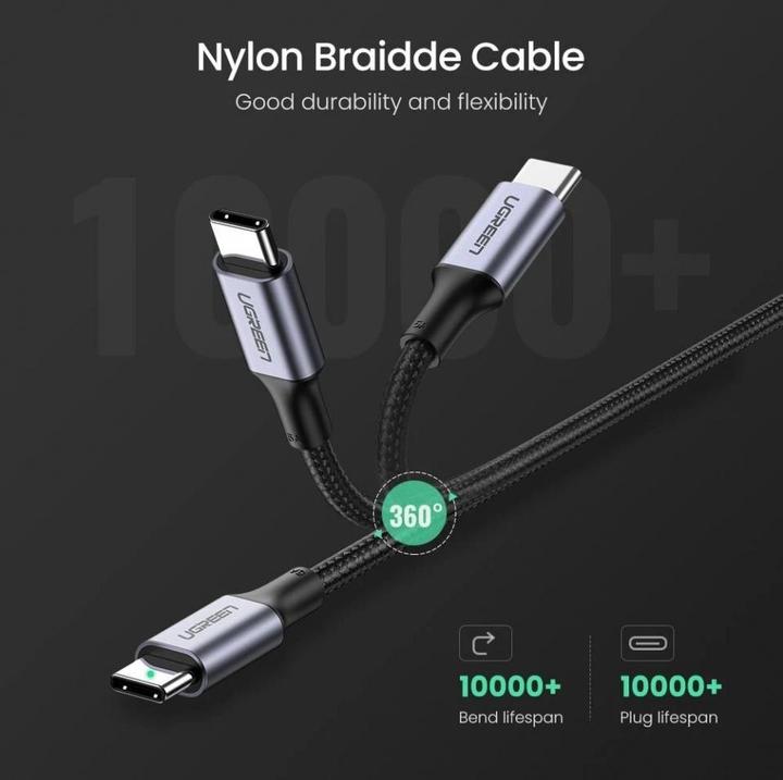 Actual product image Ugreen USB-C 2.0 to USB-C 2.0 5A Data Cable (2 m, USB 2.0)