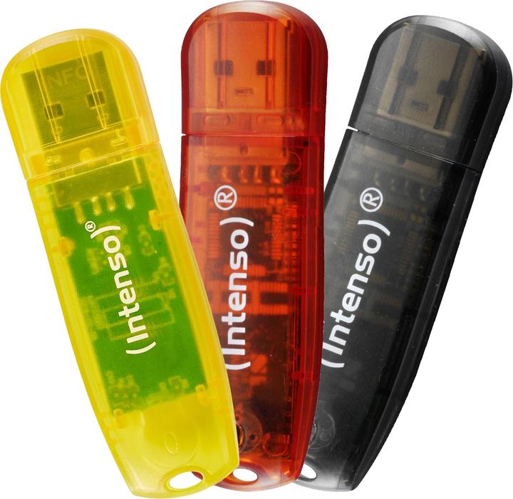 Intenso Rainbow 3x32GB Yellow/Red/Black (32 GB, USB-A)
