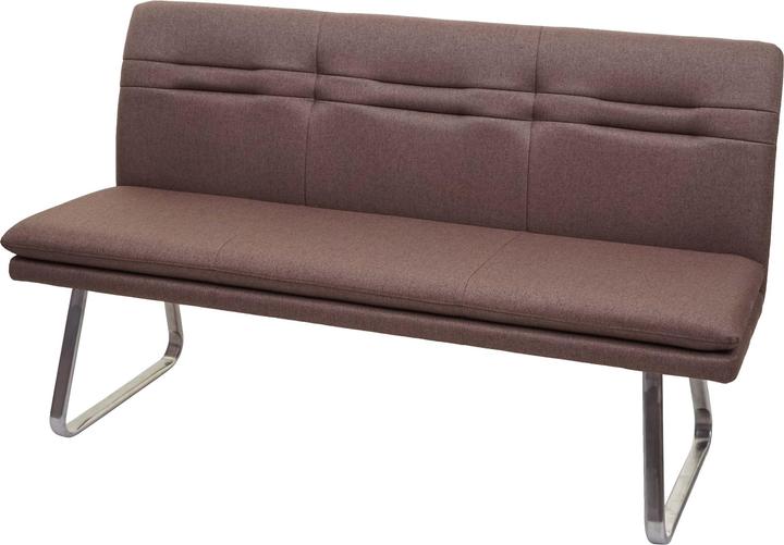 Immagine prodotto Mendler Panca, Panca per sala da pranzo Panca imbottita, schienale in tessuto/tessuto Acciaio inox (160 cm)