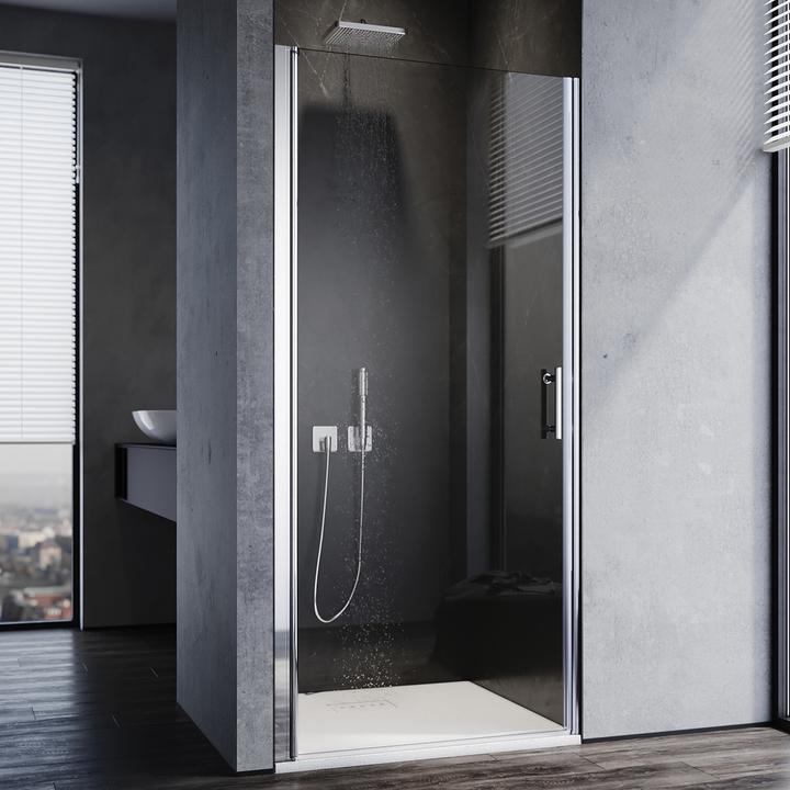 Immagine prodotto SONNI Duschtr H?ngetr Duschwand Drehtr ohne Rahmen, NANO Glas 86x185 cm (86 cm, 86 cm, 185 cm)