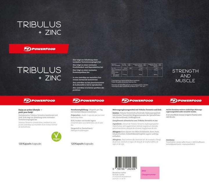 Actual product image PowerFood One Tribulus + Zinc (120 Piece, Capsules, 50 g)