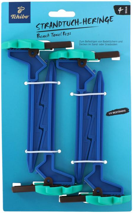 Tchibo 4 beach towel pegs (16 x 6 x 6 cm)