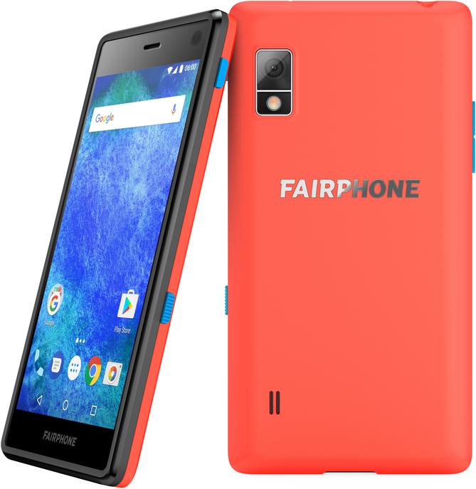 Actual product image Fairphone 2 (32 GB, Coral Red, 5", Hybrid Dual SIM, 12 Mpx, 4G)