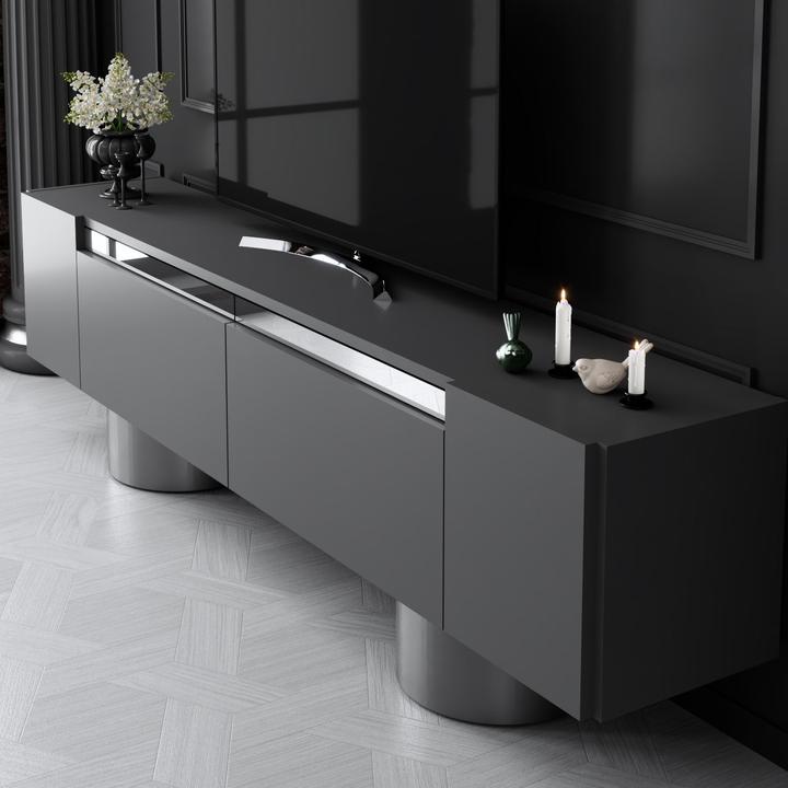 Actual product image Skye Decor Bohem Silver TV Stand (180 x 50 x 30 cm)